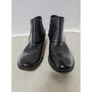 BOC Born Womens Size 9M Black Leather Dual‎ Zip Ankle  Boots Retro Look